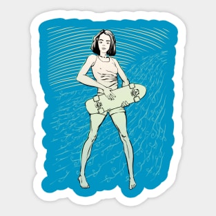 Surfskate - nice waves in the city Sticker